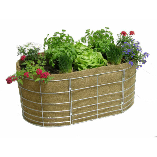 Hochbeet aus Naturmaterial oval Größe 1